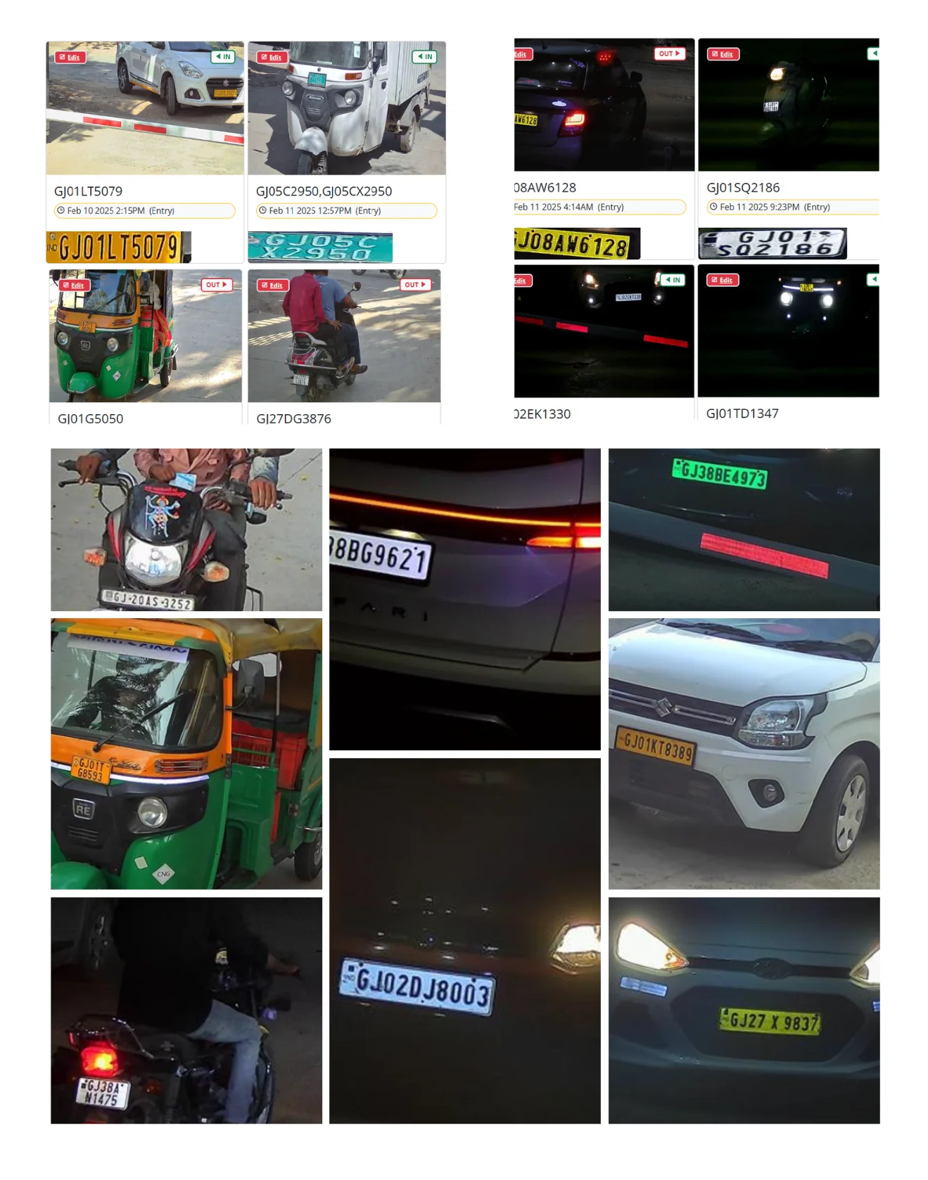 Capture multiple vehicle license plates